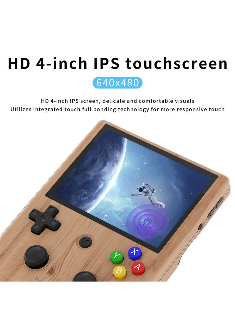 Anbernic RG405V Game Console 4-inch IPS Touch Screen 640*480 Android 12 Unisoc Tiger T618 5500mAh 5G WiFi BT Heat Dissipation 26 Emulators Gift Package【Wood-128G with 20,000 Games Pre-installed】