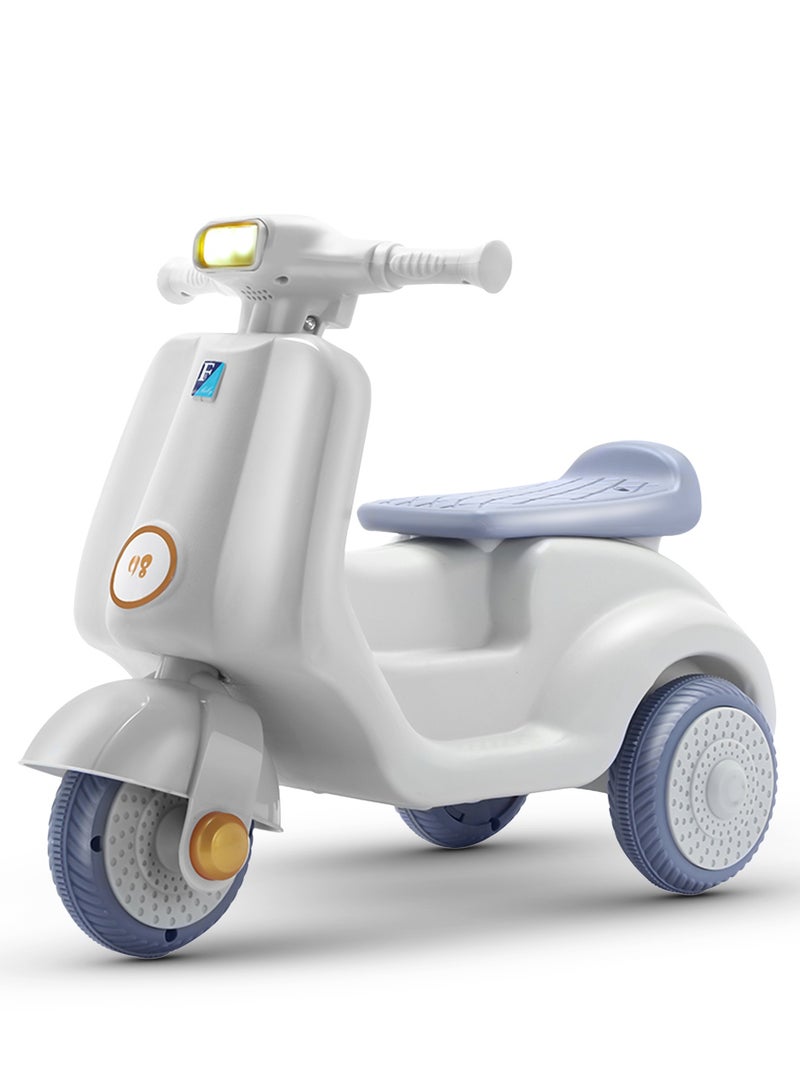 بيبي سيارة دفع للأطفال، سيارة دفع للأطفال الصغار مع أضواء RGB وموسيقى ومقعد واسع | سيارة دفع للأطفال | سيارة دفع للأطفال الصغار من سنة إلى 3 سنوات للأولاد والبنات باللون الأبيض - Image 1