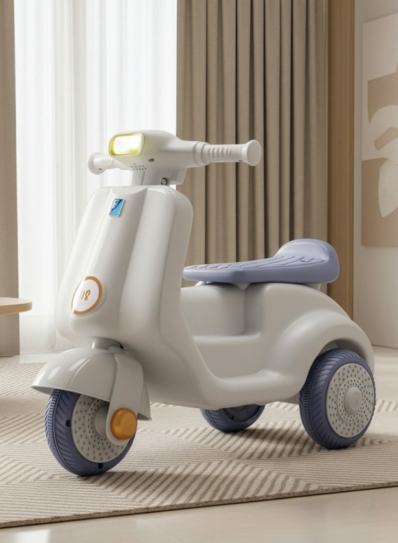 بيبي سيارة دفع للأطفال، سيارة دفع للأطفال الصغار مع أضواء RGB وموسيقى ومقعد واسع | سيارة دفع للأطفال | سيارة دفع للأطفال الصغار من سنة إلى 3 سنوات للأولاد والبنات باللون الأبيض - Image 2