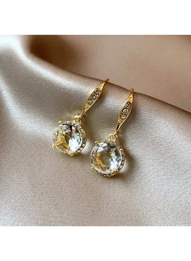 Goolsky Korean Design Sparkling Crystal Earrings for Women – Vintage Minimalist Hook Earrings, Trendy Luxury Style Crystal Inlays Anti-Tarnish, Formal Casual Events Eid Gatherings - Image 4