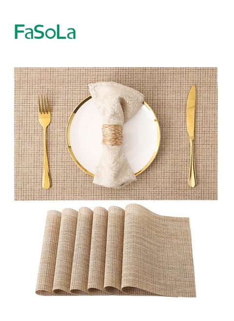 6 Piece Placemats Set for Dining Table Washable Decorative Table Mats