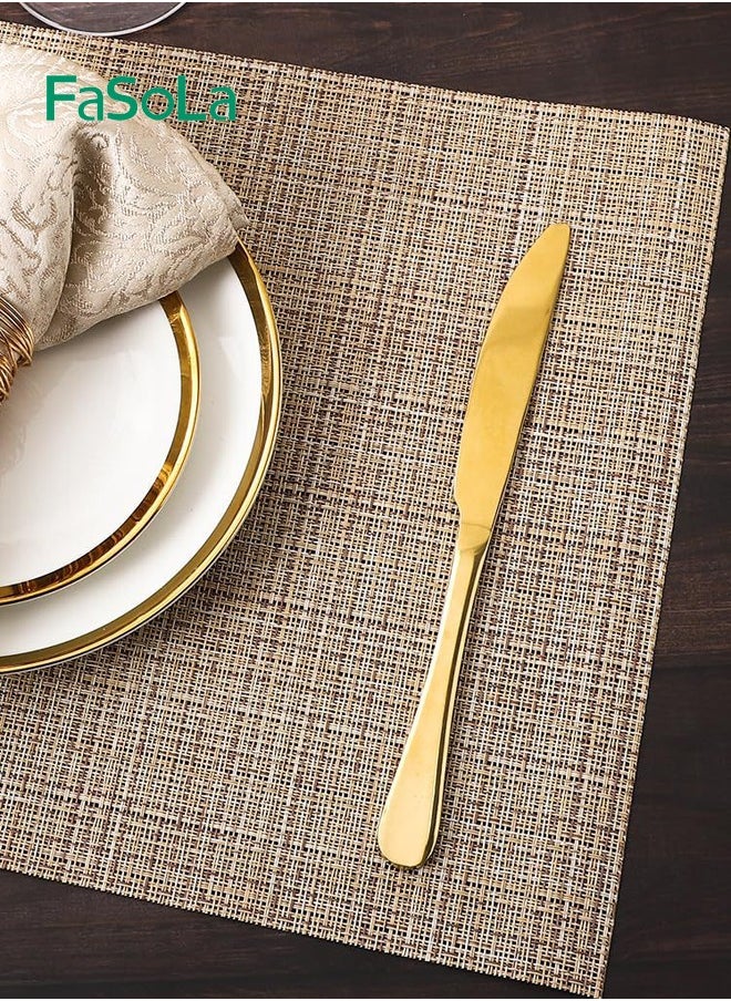 Fasola - 6 Piece Placemats Set for Dining Table Washable Decorative Table Mats - Image 1