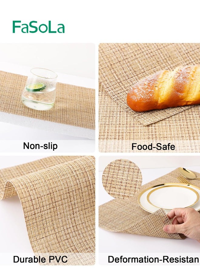 Fasola - 6 Piece Placemats Set for Dining Table Washable Decorative Table Mats - Image 1