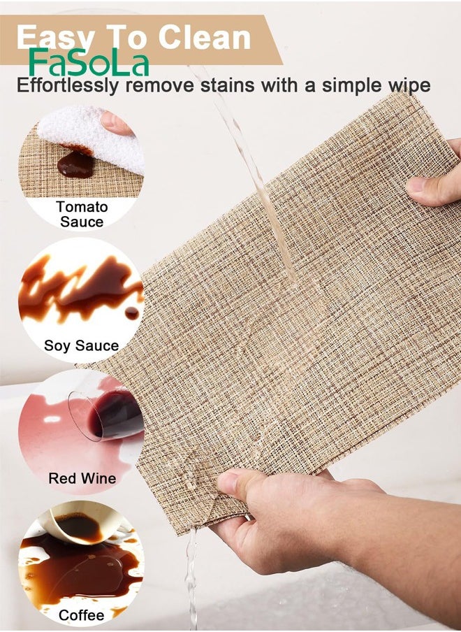 Fasola - 6 Piece Placemats Set for Dining Table Washable Decorative Table Mats - Image 1