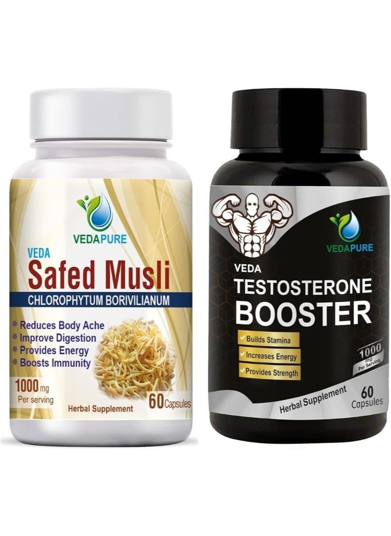 VEDAPURE Vedapure Naturals Stamina Power Combo | Boosts Stamina and Energy - 60 Capsules Each  - Image 1
