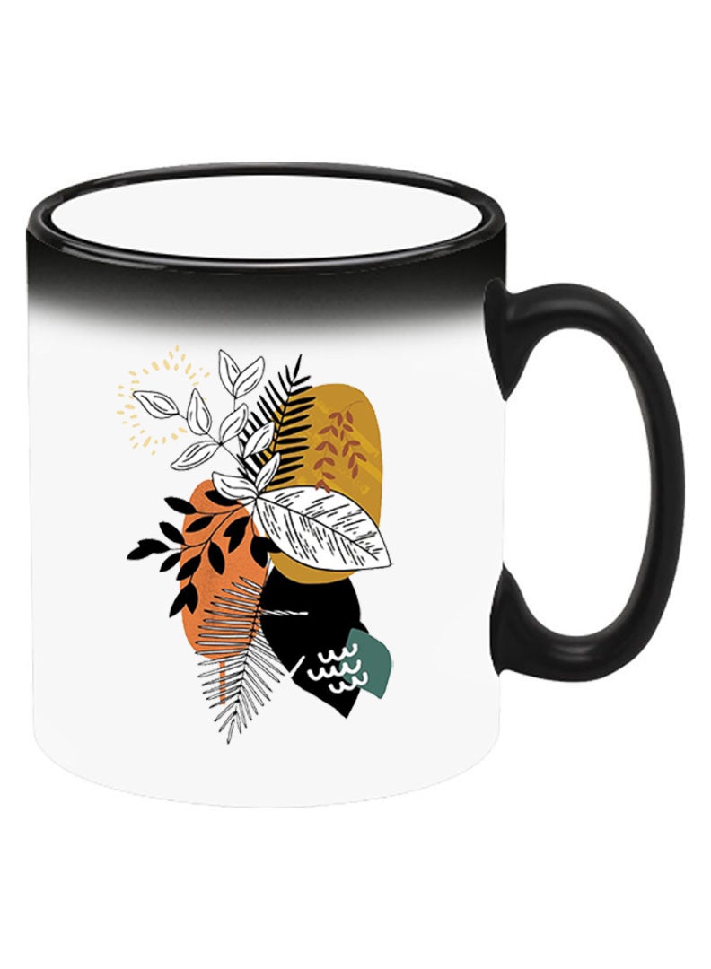 Theodor Color Changing Heat Sensitive Ceramic Mug, Image Revealed When HOT Liquid is Added! leaves - Image 2