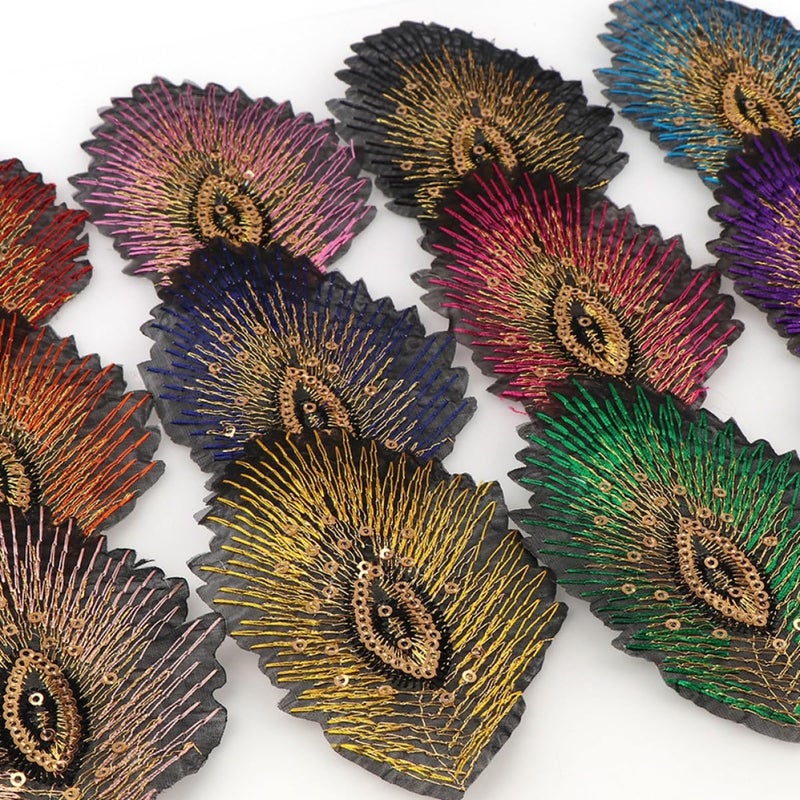 12pcs Sequin Bird Plume Embroidered Cloth Patches DIY Clothes Decoration Sewing Appliques for Clothing Bags Crafts Random Color - Image 5