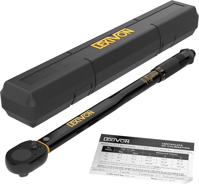 LEXIVON 3/8-Inch Drive Click Torque Wrench 10~80 Ft-Lb/13.6~108.5 Nm (LX-182), black - Image 5