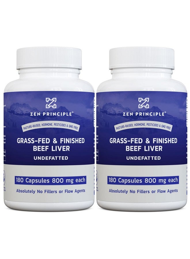 Zen Principle Beef Liver Supplement Grass-Fed, Pasture-Raised Cows. Desiccated Liver Supplement, No Hormones or GMO. Natural Energy from Iron, Protein, Vitamins. 2-Pack, 360 Capsules. - Image 1