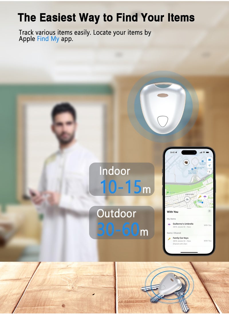 XQOOPS - Item Locator, Security SmartTag Works with Apple Find My (iOS only), Phone Finder, Key Finder Compatible with iPhone iPad iWatch Mac, Bluetooth Tracker for Keys Wallets Belongings(White-1pcs) - Image 1