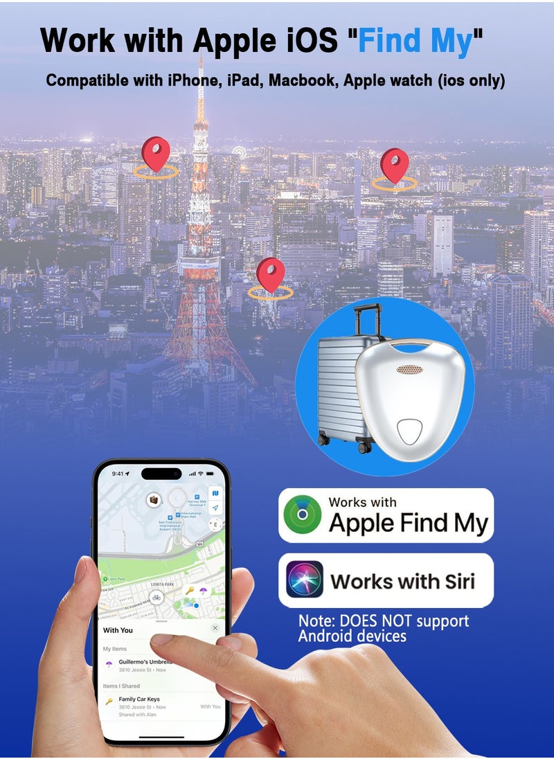 XQOOPS - Item Locator, Security SmartTag Works with Apple Find My (iOS only), Phone Finder, Key Finder Compatible with iPhone iPad iWatch Mac, Bluetooth Tracker for Keys Wallets Belongings(White-1pcs) - Image 1