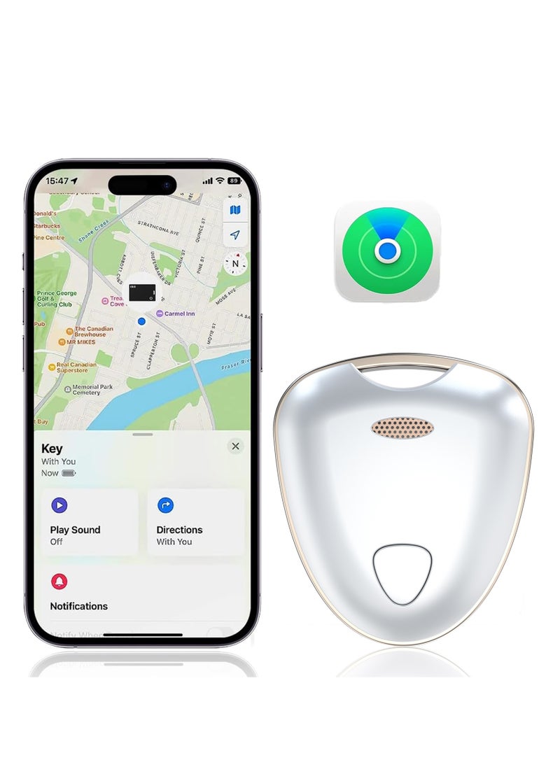 XQOOPS - Item Locator, Security SmartTag Works with Apple Find My (iOS only), Phone Finder, Key Finder Compatible with iPhone iPad iWatch Mac, Bluetooth Tracker for Keys Wallets Belongings(White-1pcs) - Image 1