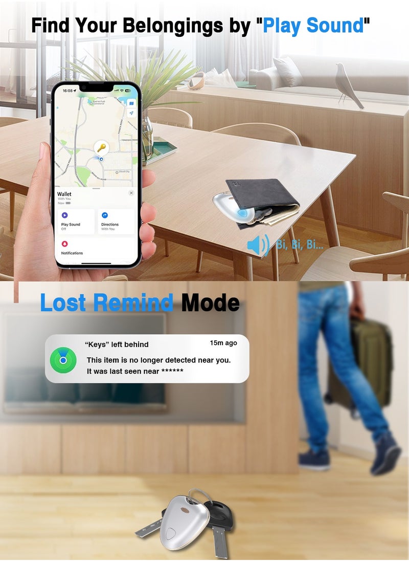 XQOOPS - Item Locator, Security SmartTag Works with Apple Find My (iOS only), Phone Finder, Key Finder Compatible with iPhone iPad iWatch Mac, Bluetooth Tracker for Keys Wallets Belongings(White-1pcs) - Image 1