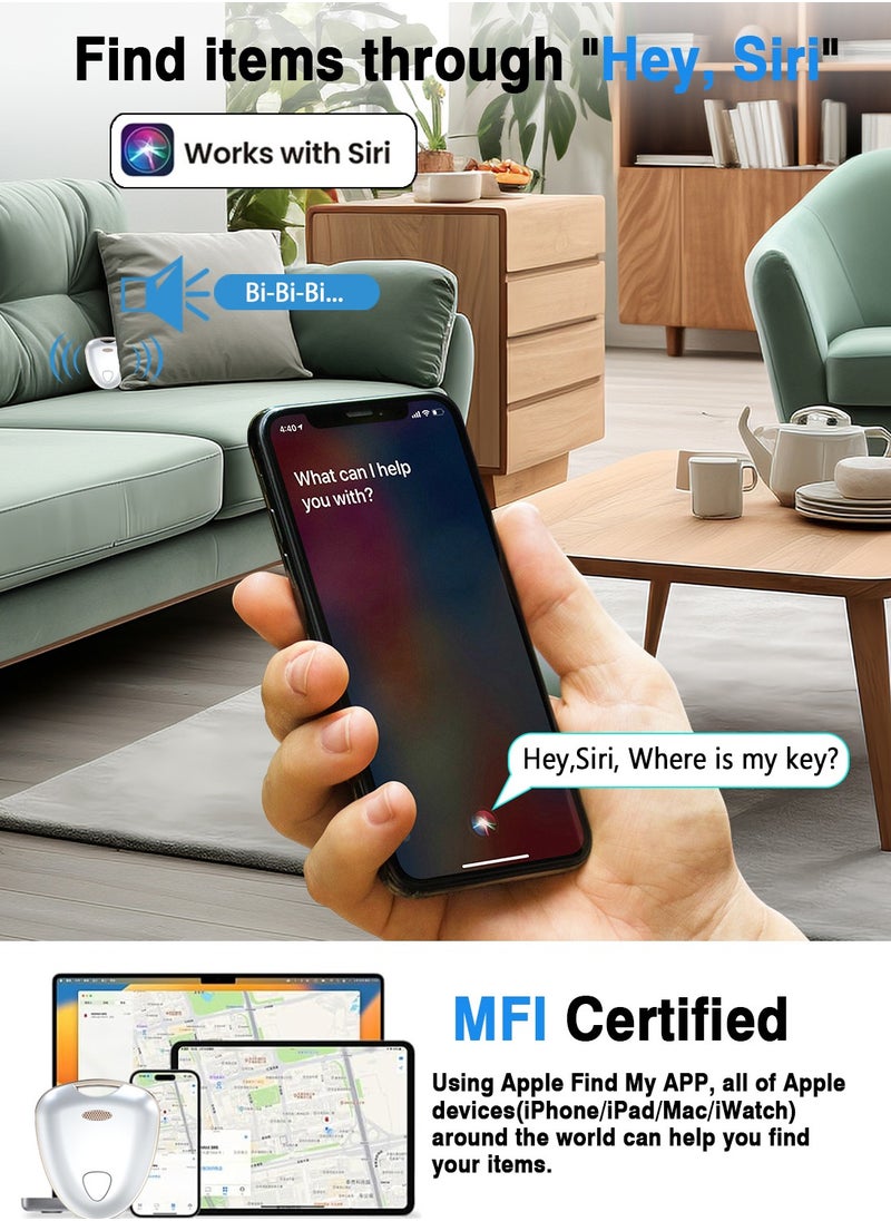 XQOOPS - Item Locator, Security SmartTag Works with Apple Find My (iOS only), Phone Finder, Key Finder Compatible with iPhone iPad iWatch Mac, Bluetooth Tracker for Keys Wallets Belongings(White-1pcs) - Image 1