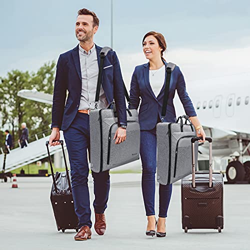Modoker Suit Luggage Garment Bag with Shoulder Strap, Suit Carry on Bag Hanging Suitcase Garment Bags for Men Women Business Travel, Grey - Image 2