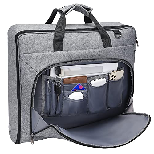 Modoker Suit Luggage Garment Bag with Shoulder Strap, Suit Carry on Bag Hanging Suitcase Garment Bags for Men Women Business Travel, Grey - Image 4