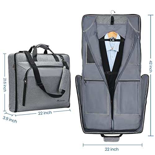 Modoker Suit Luggage Garment Bag with Shoulder Strap, Suit Carry on Bag Hanging Suitcase Garment Bags for Men Women Business Travel, Grey - Image 5