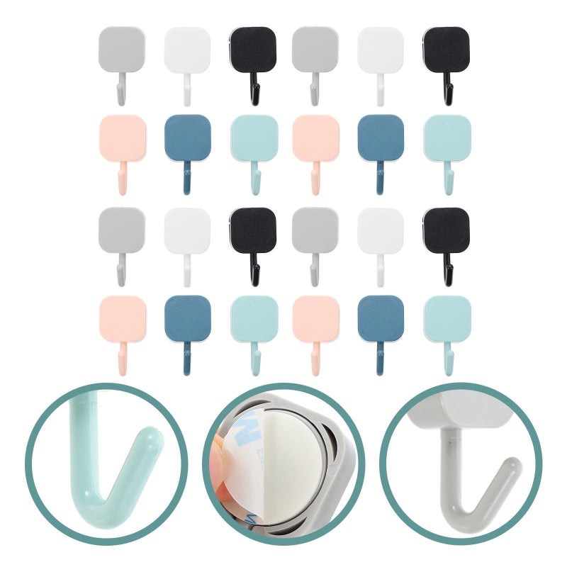 30 Pcs Wall Mounted Adhesive Towel Hooks No Punch Stick On Multipurpose Hangers For Home Bathroom Kitchen Organization - Image 5