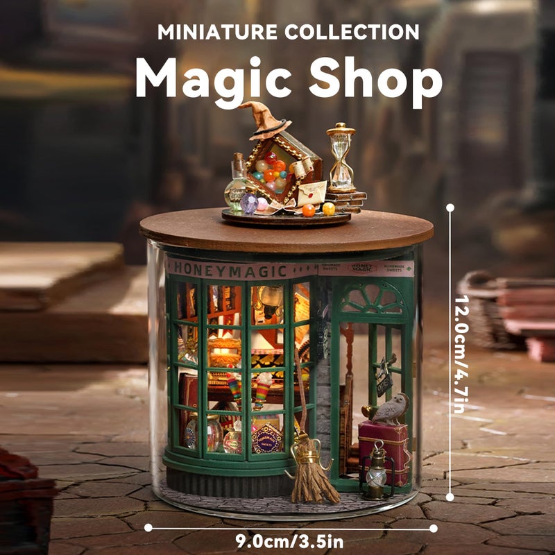 Flever Dollhouse Miniature DIY House Kit Creative Room Dream Bottle Series with Furniture for Romantic Valentine's Gift (Magical Shop) - Image 2