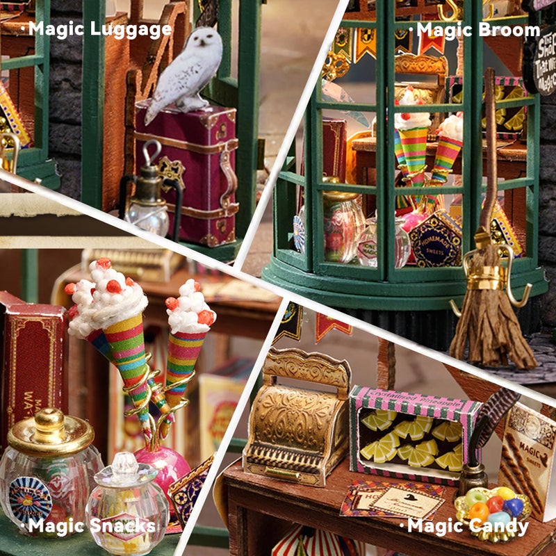 Flever Dollhouse Miniature DIY House Kit Creative Room Dream Bottle Series with Furniture for Romantic Valentine's Gift (Magical Shop) - Image 3