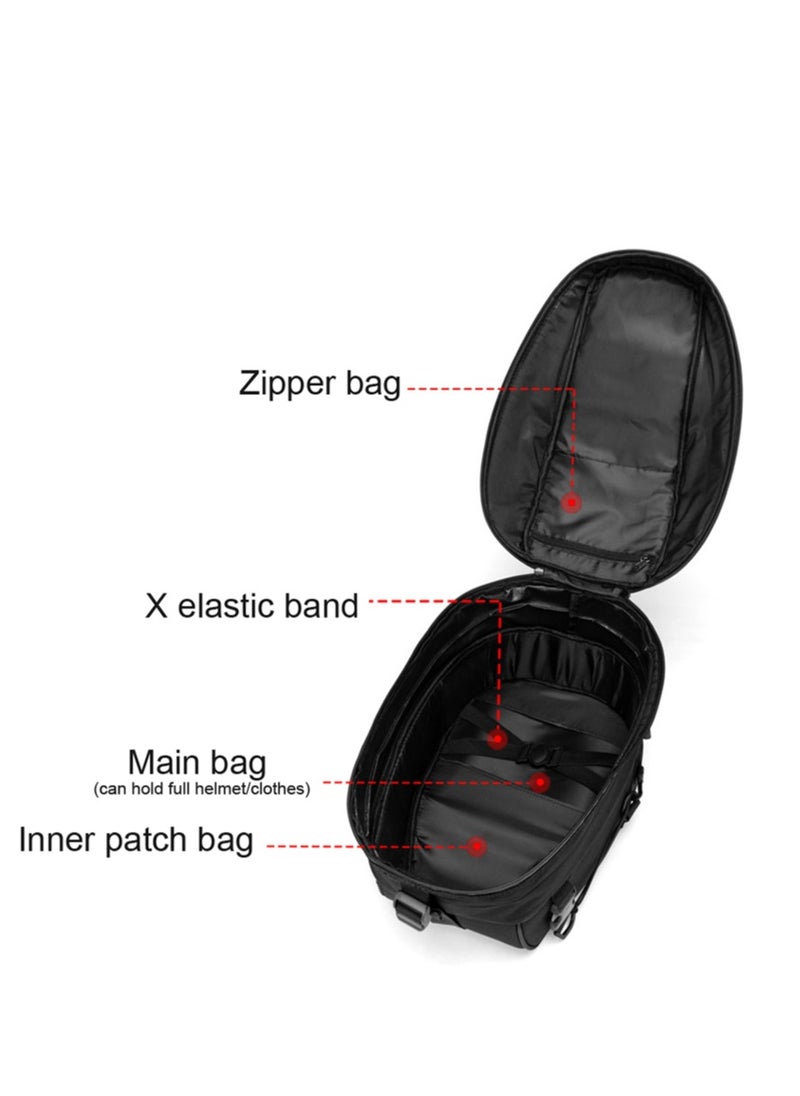 Generic Dual Use Waterproof Helmet Bag Motorcycle Tail Bag 30L-40L Tool Box Rear Seat Bag Large Capacity Rider Backpack Motorbike Accessories  - Image 5
