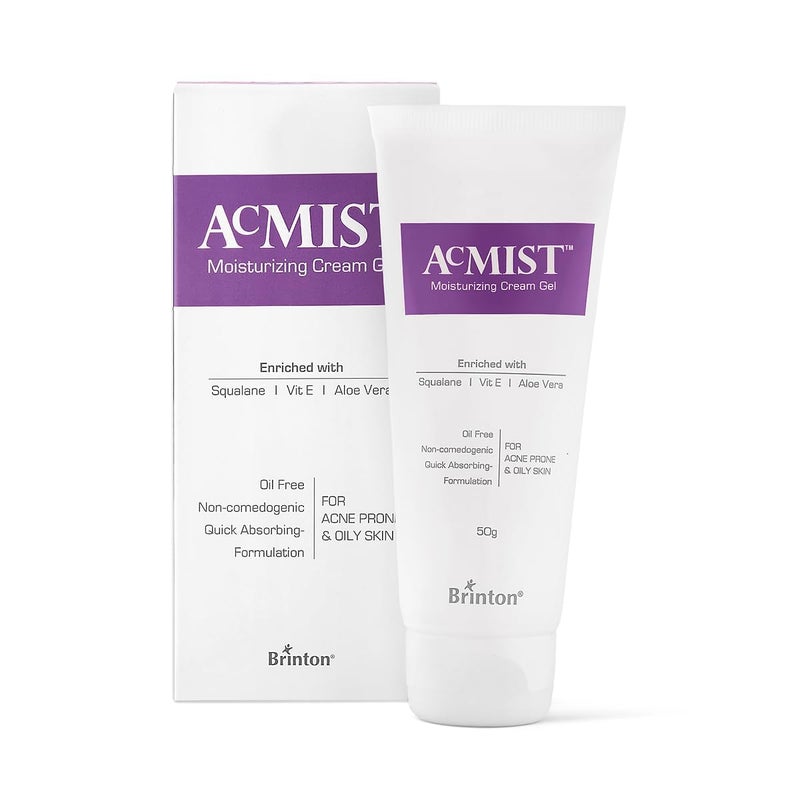 Brinton Brinton AcMist Vitamin E  Aloe Vera Based Moisturizing Cream Gel for Acne Prone and Oily Skin  Oil Free Quick Absorbing  Lightweight  50 g x Pack of 4 - Image 2