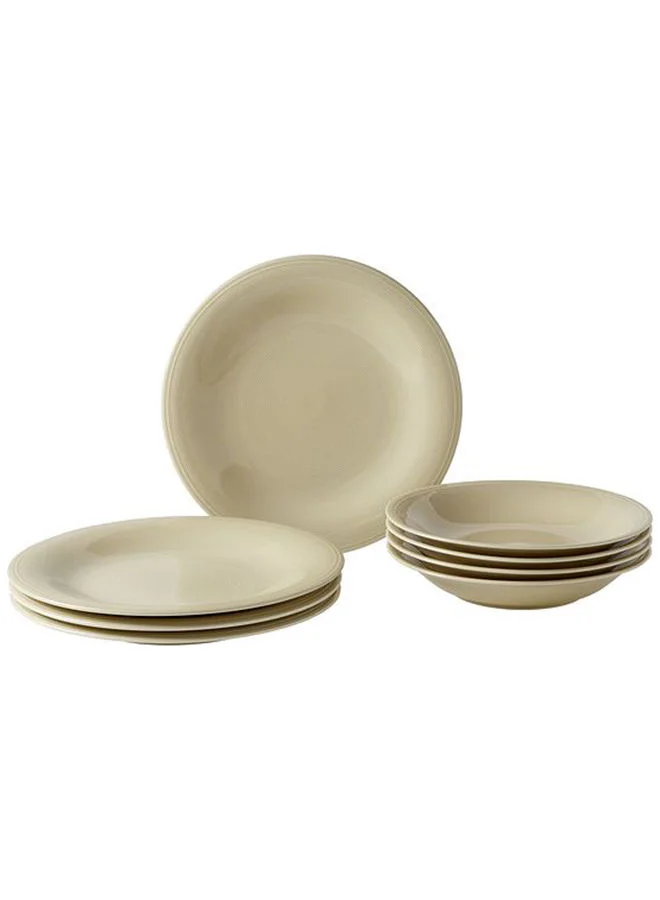 Villeroy & Boch 8-Piece Color Loop Sand Dinner Sets