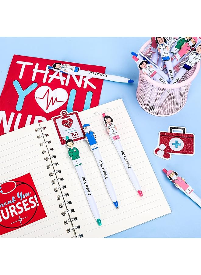 erorex 36Pcs Funny Cartoon Nurse Pens Novelty Ballpoint Pens Thank You Gifts For Doctors Nurses Medical Staff And Healthcare Workers - Image 2