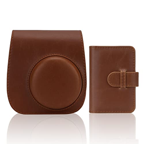 Frankmate Instant Camera Case Compatible with Fujifilm Instax Mini 11/9/8/8+ PU Leather Bag with Pocket and Adjustable Shoulder Strap Mini Photo Album (Brown) - Image 1
