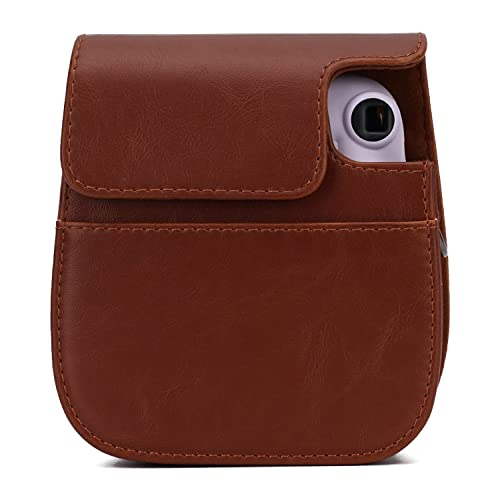 Frankmate Instant Camera Case Compatible with Fujifilm Instax Mini 11/9/8/8+ PU Leather Bag with Pocket and Adjustable Shoulder Strap Mini Photo Album (Brown) - Image 4