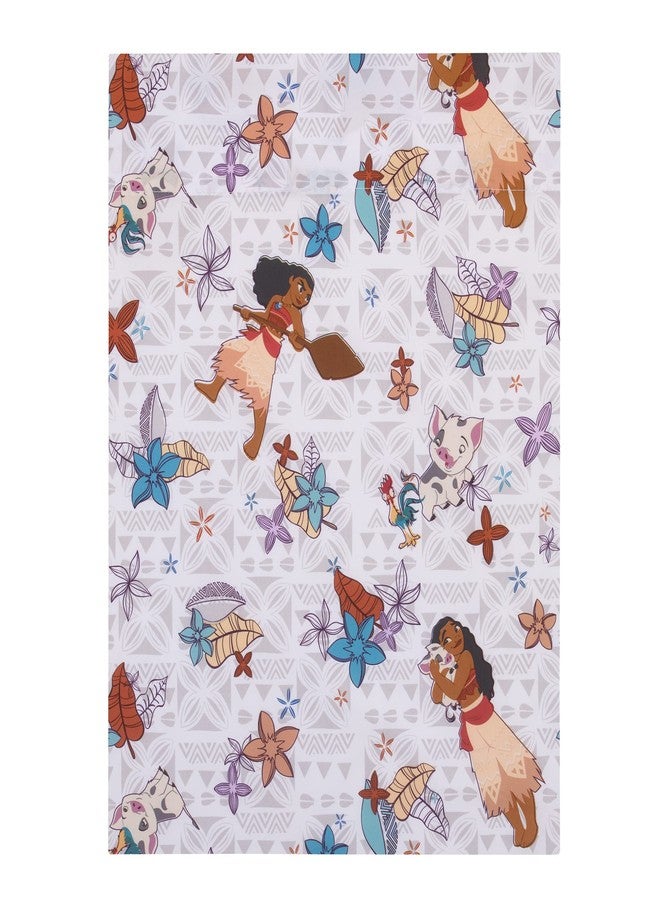 NoJo Disney Moana Free as The Ocean Aqua, Purple, Orange and White Tropical 4 Piece Toddler Bed Set - Comforter, Fitted Bottom Sheet, Flat Top Sheet, and Reversible Pillowcase - Image 4