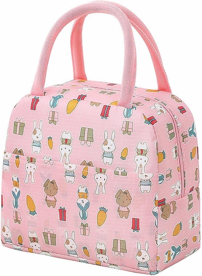 Keetly Colorful Insulation Bag with Large Capacity for Dining Out Lunch Bag Aluminum Foil Thickened Bento Bag Insulated Lunch Box Bag. (Pink) - Image 1