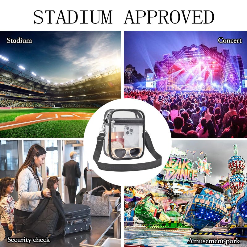 USPECLARE Clear Purse Stadium Transparent Messenger Bag Stadium Approved for Men and Women Clear CrossBody Bag - Image 2