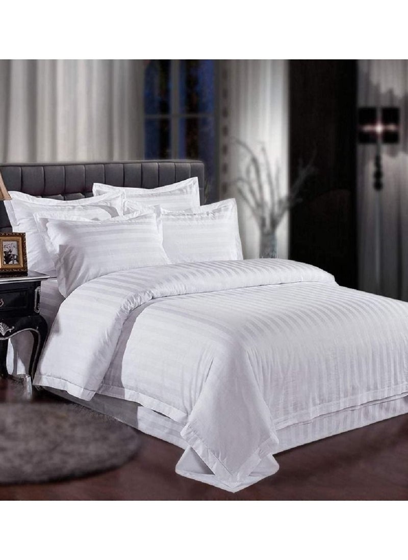 Eworld 6 Piece Premium Duvet All Season Comforter set Quilt Bedding, Microfibre Super Soft Insert White Single King Size bed 200x200 Cm  - Image 3