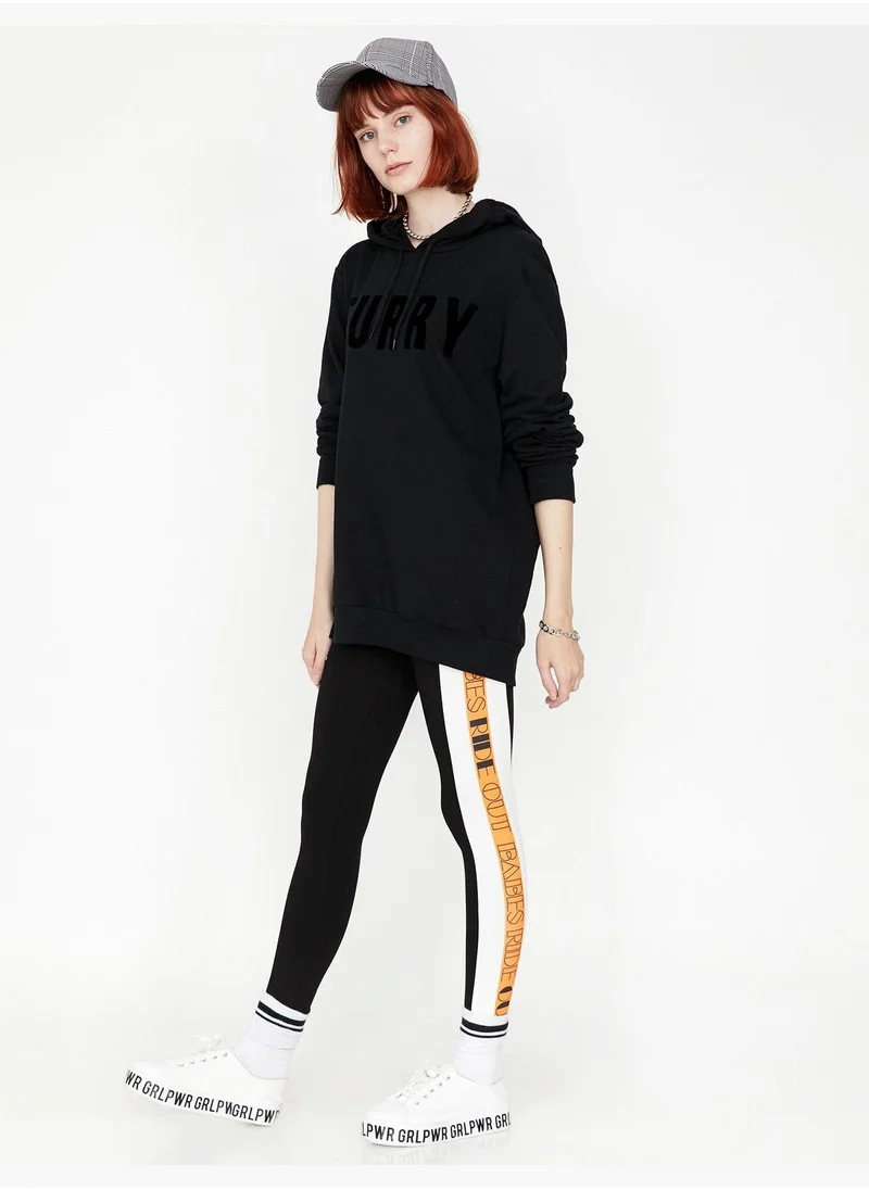 كوتون Letter Printed Leggings