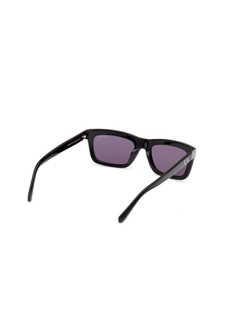 GUESS FULL RIM MALE RECTANGULAR BLACK ACETATE SUNGLASSES - Image 5