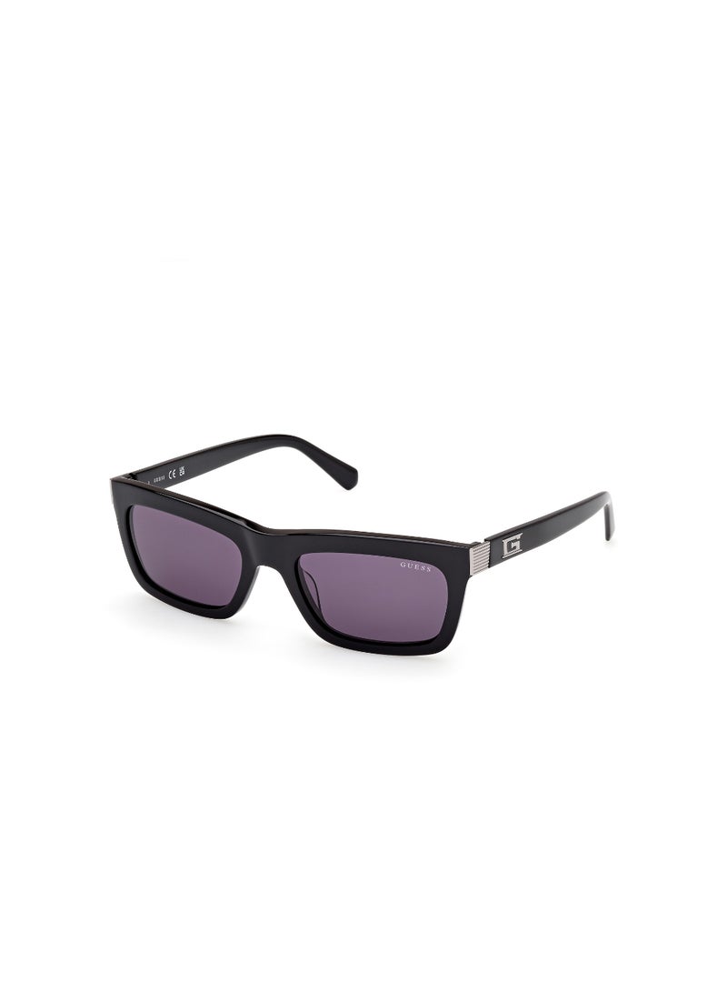 GUESS FULL RIM MALE RECTANGULAR BLACK ACETATE SUNGLASSES - Image 1