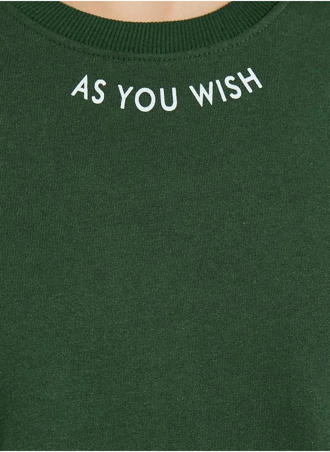 Styli Regular Fit Longline Slogan Sweatshirt