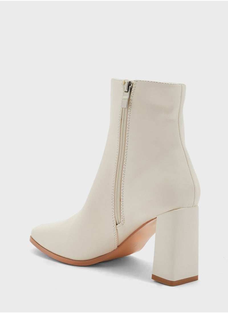 ELLA - Pointed Slim Block Heel Boot - Image 1