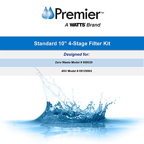 Watts Premier مجموعة فلاتر واتس بريمير السنوية 3 قطع لأنظمة التناضح العكسي 4 مراحل RO-TFM-4SV وZeroWaste - فلتر مسبق من الكربون، فلتر جزيئات 10 بوصة GAC - Image 2
