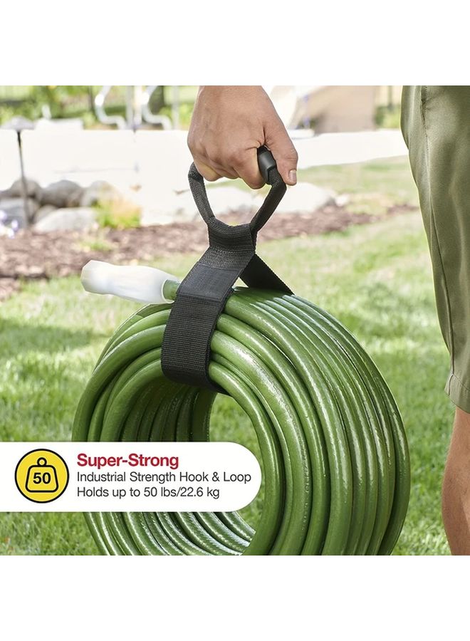 1pc Heavy Duty Storage Strap With Carrying Handle Black Fabric Organizer - Image 4