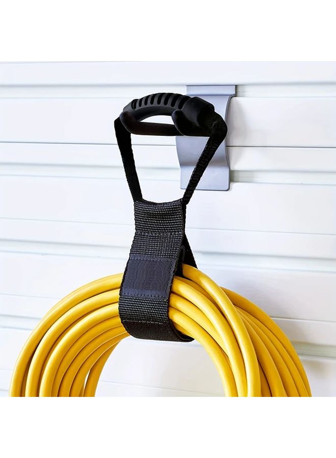 1pc Heavy Duty Storage Strap With Carrying Handle Black Fabric Organizer - Image 2