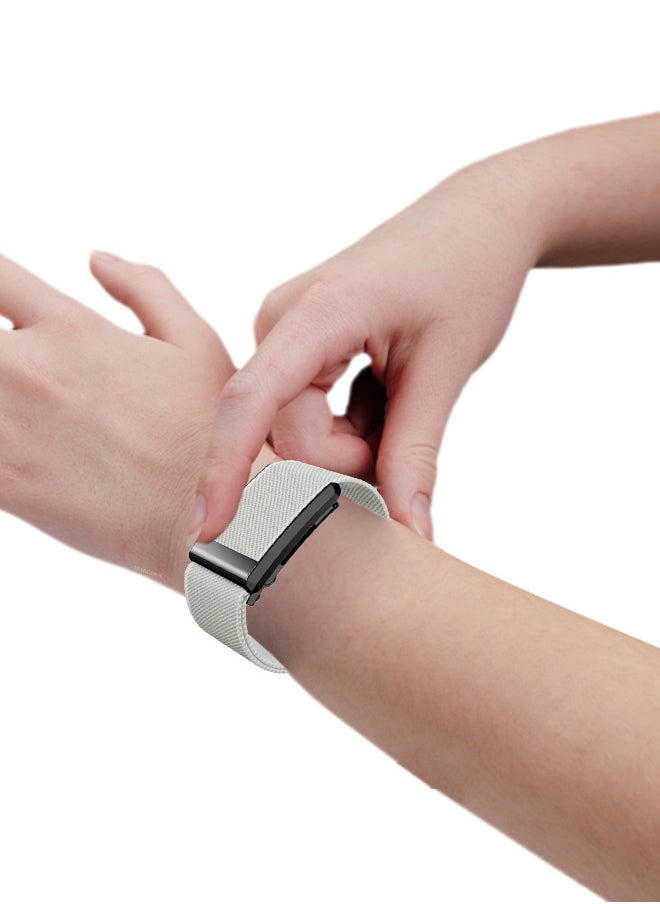 CATANES Nylon Sport Band for Whoop 4.0 Breathable Adjustable Wristband, Water Resistant Replacement Strap, Soft, Comfort, Durability, Easy to Use - Off White  - Image 2