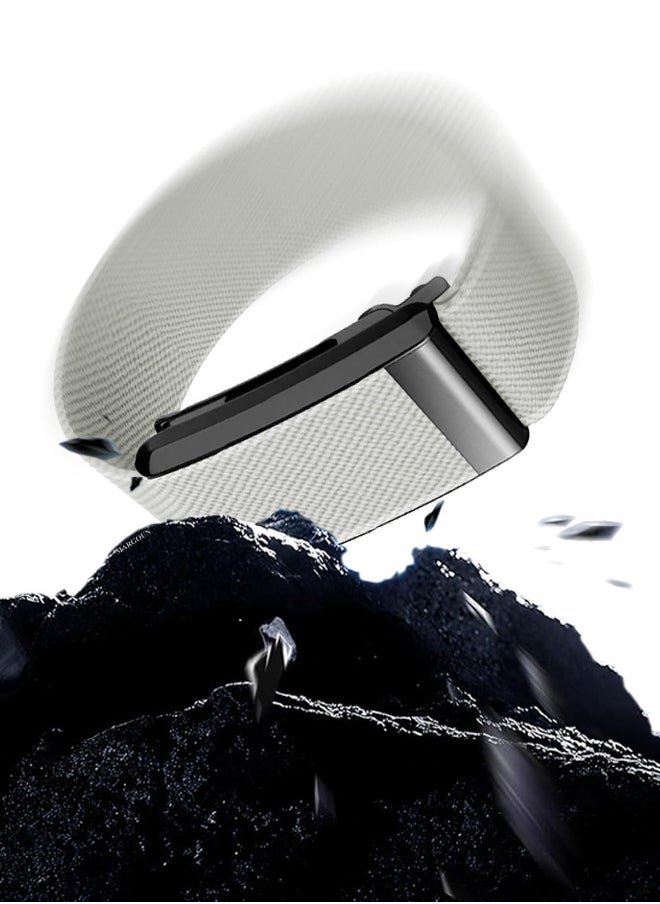 CATANES Nylon Sport Band for Whoop 4.0 Breathable Adjustable Wristband, Water Resistant Replacement Strap, Soft, Comfort, Durability, Easy to Use - Off White  - Image 4