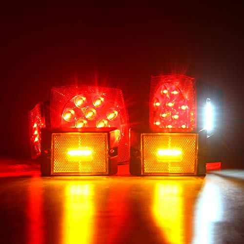 WoneNice LED Submersible Boat Trailer Tail Light and Wiring Kit, Combined Stop, Taillights/Running, Turn Function, DOT Compliance, IP67 Waterproof - Image 2