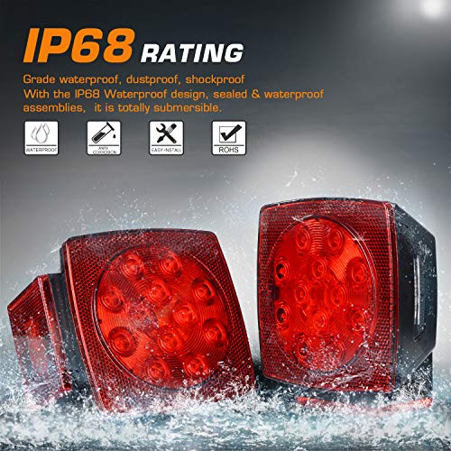 WoneNice LED Submersible Boat Trailer Tail Light and Wiring Kit, Combined Stop, Taillights/Running, Turn Function, DOT Compliance, IP67 Waterproof - Image 5