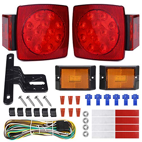 WoneNice LED Submersible Boat Trailer Tail Light and Wiring Kit, Combined Stop, Taillights/Running, Turn Function, DOT Compliance, IP67 Waterproof - Image 1
