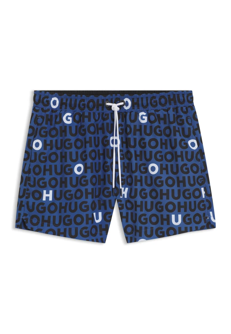 HUGO  Logo-print swim shorts with drawcord for Men | Best Price UAE