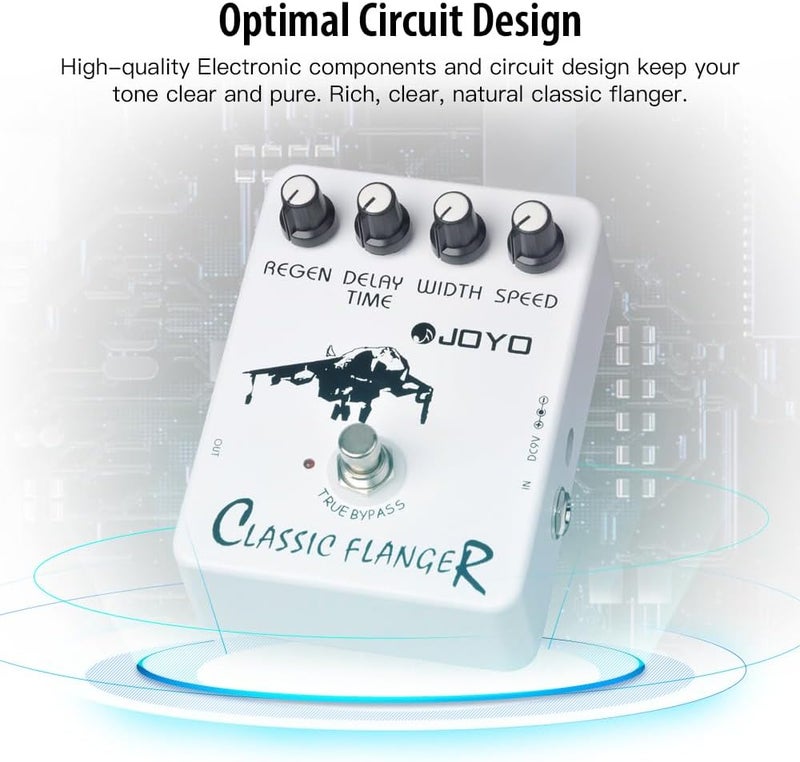 JOYO Classic Flanger Guitar Pedal, BBD Circuit with Metallic Flange & Chorus-Vibrato Tones for Electric Guitar, True Bypass (JF-07) - Image 3