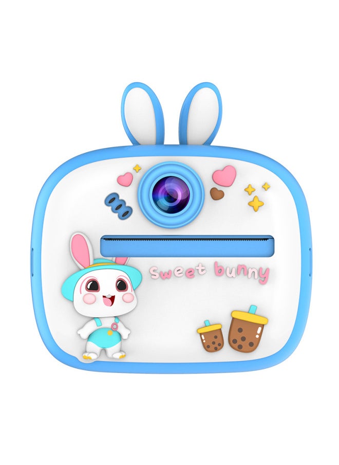 ماركة غير محددة كاميرا الأطفال Poroflo Camera Mini One-shot المحمولة الورقية الحرارية كاميرا فيديو رقمية - اللون: Blue Bunny  - Image 1